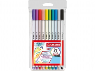 Flamaster STABILO Pen 68 brush etui 10 szt. [opakowanie=10szt]