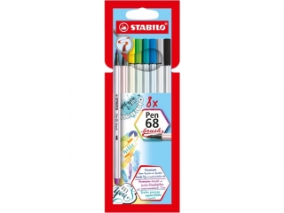 Flamaster STABILO Pen 68 brush etui kartonowe 8 szt. [opakowanie=6szt]