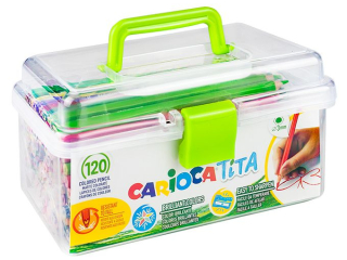 Kredki ołówkowe Carioca Tita zestaw szkolny 120 szt. kuferek (42800) KWBN24