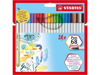 Flamaster STABILO Pen 68 brush etui kartonowe 24 szt. [opakowanie=6szt]