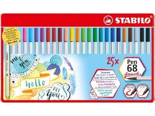 Flamaster STABILO Pen 68 brush etui metalowe 25 szt.