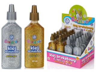 Klej brokatowy złoty i srebrny Creativo ASTRA 35 ml - 24 szt. display (0%)