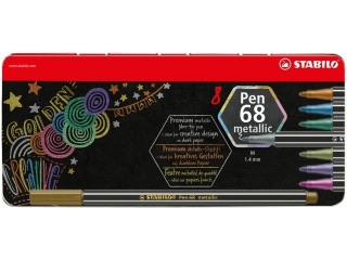 STABILO Pen 68 metallic etui metalowe 8 szt. 6808/8-32