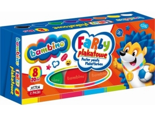 Farby plakatowe 8 kolorw 20 ml ZWIERZAKI UCZNIAKI [opakowanie=5szt]