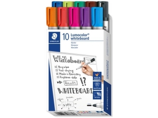 Marker Lumocolor whiteboard, okrągły, miks 10 kol. w opak., Staedtler
