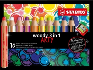 STABILO woody 3 w 1 kredki etui 10 szt. z temperwk ARTY 880/10-1-20