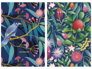 Brulion A5 kratka 80k kremowy papier, "Flower dream 2" [opakowanie=4szt]