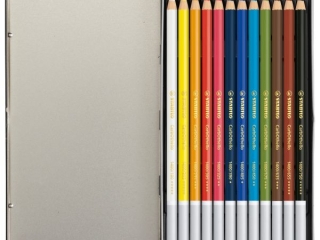 Kredka drewniana STABILO CarbOthello metalowe etui 12 szt. ARTY [opakowanie=5szt]