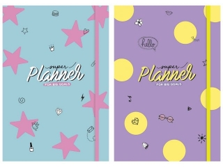 Brulion A5 kropka+linia+bez zadruku 96k, "Super Planner" [opakowanie=4szt]