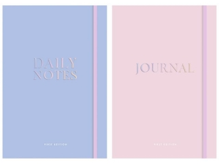 Brulion A5 kropka+linia+bez zadruku 96k, "Pastel pink" [opakowanie=4szt]