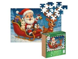 Milliwood - Classic Jigsaw Puzzle 90 pcs ? JINGLE RIDE WITH SANTA / Podróż z Mikołajem - nowość - PAPIEROWE - FSC MIX CREDIT (5087)