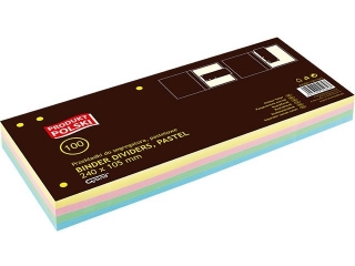 Przekładki do segregatora kartonowe GRAND 100 szt. pastelowe