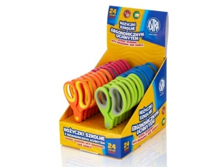 Noyczki szkolne 13 cm z ergonomicznym uchwytem i podziak ASTRA - 24 szt. display (5%)