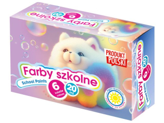 Farby szkolne Pieski 6 kol x 20 ml [opakowanie=8szt] (CEN+4%)