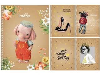 Ko�obrulion B6 kratka 80k kremowy papier, "Little friend" [opakowanie=3szt]