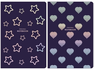Brulion A5 kratka 80k kremowy papier, "Personal notebook" [opakowanie=4szt]