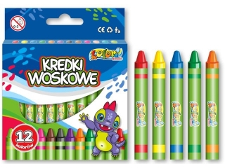PENMATE KOLORI PREMIUM KREDKI WOSKOWE DINO 12 KOLORÓW