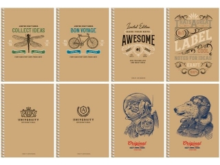 Koobrulion A6 kratka 60k kremowy papier, "Collect ideas" [opakowanie=8szt]