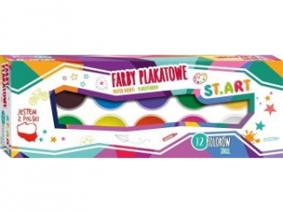 Farby plakatowe 12 kolorw 20 ml [opakowanie=5szt]