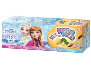 Farby plakatowe pastelowe o zapachu melona 12 kolorów Frozen