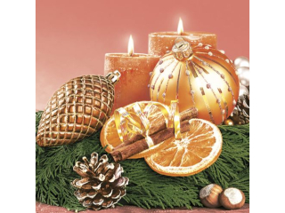 Serwetki POL-MAK GWIAZDKA Maki Lunch 33cm 20szt. Gold Traditional Xmas Composition SL_GW_020801  [opakowanie=12szt]