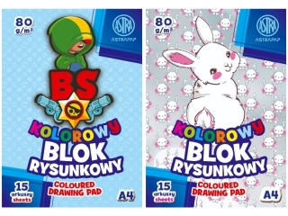 Blok kolorowy barwiony w masie ASTRAPAP A4 80g 15 ark "PixelxRabbit" [opakowanie= 10szt]