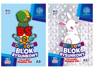 Blok kolorowy barwiony w masie ASTRAPAP A3 80g 15 ark "PixelxRabbit" [opakowanie=10szt]