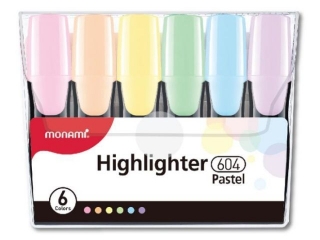 Zakreślacz owalny 1-6 mm 604 MONAMI - 6 kolorów pastelowych - 1 szt. op. (0%)
