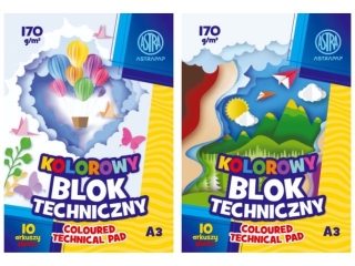 Blok kolorowy barwiony w masie ASTRAPAP A3 170g 10 ark [opakowanie=10szt]