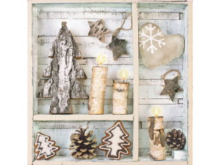 Serwetki POL-MAK GWIAZDKA Daisy Lunch 33cm 20szt. Natural Eco Winter Decorations SD_GW_014701  [opakowanie=24szt]