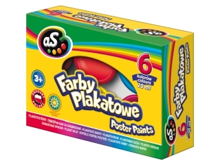 Farby plakatowe AS 6 kol x20 ml [opakowanie=8szt]