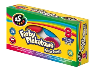 Farby plakatowe AS 8 kol x 20 ml [opakowanie=6szt]