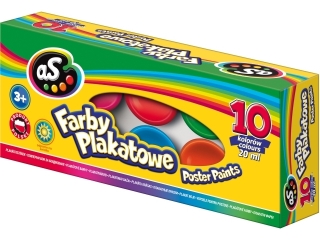 Farby plakatowe AS 10 kol x 20 ml [opakowanie=6szt]