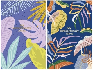 Brulion A6 linia 80K kremowy papier, "My extraordinary ideas" [opakowanie=4szt]