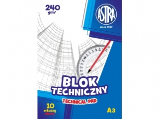 blok techniczny Astra A3 240g [opakowanie=10szt]