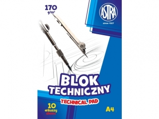 blok techniczny Astra A4 170g [opakowanie=10szt]