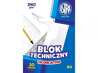 blok techniczny Astra A4 240g [opakowanie= 10szt]