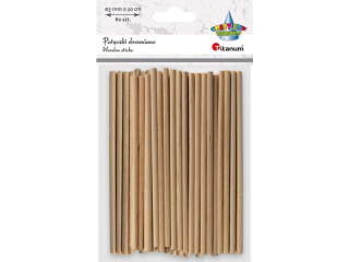 Drewniane patyczki okrągłe O3mm 10cm naturalne 60szt.