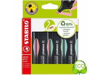 Zakre�lacz STABILO GREEN BOSS Pastel etui 4 szt. [opakowanie=5szt]