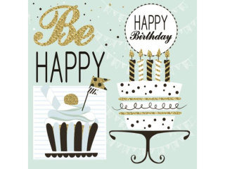 Serwetki POL-MAK Daisy Lunch 33cm 20szt. Mint and Happy B-day SDOG026701 [opakowanie=24szt]