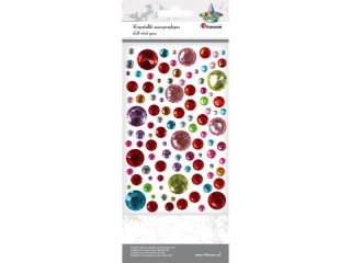 Krysztaki samoprzylepne okrge mix kolorw, mix rozmiarw 103szt.