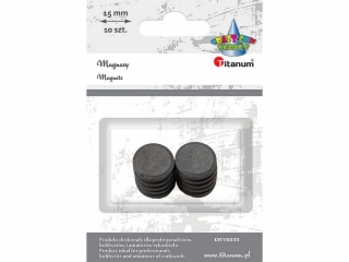 Magnesy okrągłe czarne O15mm 10szt.