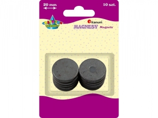 Magnesy okrągłe czarne O20mm 10szt.
