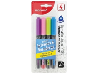 Marker okrągły permanentny 2, 0 mm Sigmaflo F 128 MONAMI - 4 kolory - 1 szt. blister (0%)