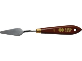Szpachelka malarska nr 8, uchwyt drewno bukowe, Happy Color [opakowanie=24szt]