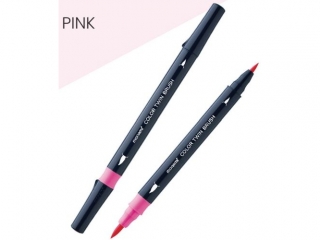 Marker wodny dwustronny z p�dzelkami o dw�ch grubo�ciach MONAMI r�owy - 12 szt. op. [opakowanie=12szt]