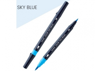 Marker wodny dwustronny z pdzelkami o dwch grubociach MONAMI bkitny - 12 szt. op. (0%)