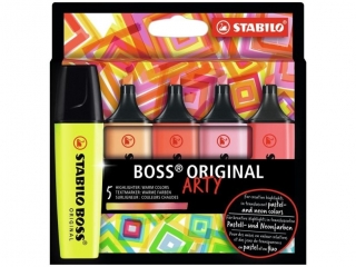 Zakrelacz STABILO BOSS ORIGINAL ARTY etui 5 szt. kolory ciepe [opakowanie=5szt]