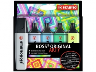 Zakrelacz STABILO BOSS ORIGINAL ARTY etui 5 szt. kolory chodne [opakowanie=5szt]