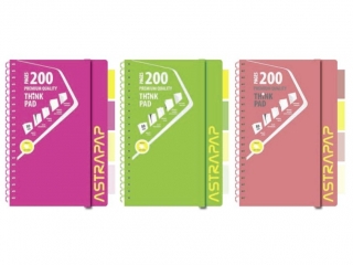 Kołozeszyt PP ASTRAPAP NEON LINE A4 200 stron - mix kołorów